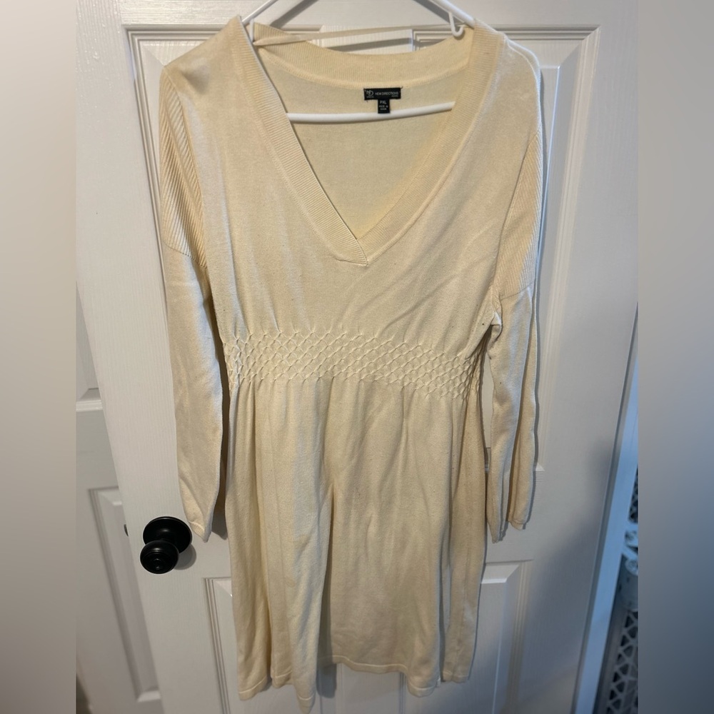 New Directions Cream V-Neck Tunic